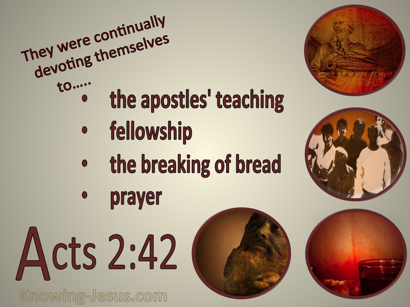 Acts 2:42 Devoted To The Apostles Teaching (beige)